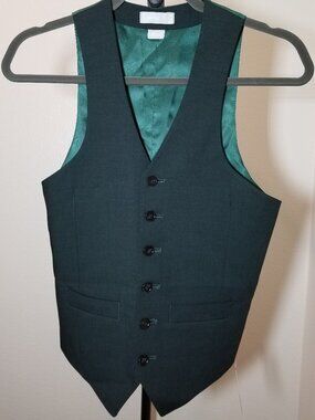 Noak Mens Vest Size 32" Dark Green Business Wedding Church Party Formal City NWT